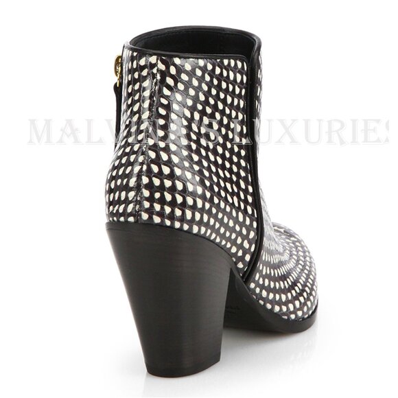 GIUSEPPE ZANOTTI BOOTS SNAKE EMBOSSED LEATHER ANKLE BOOTIES sz IT 39 US 9 - Picture 6 of 7